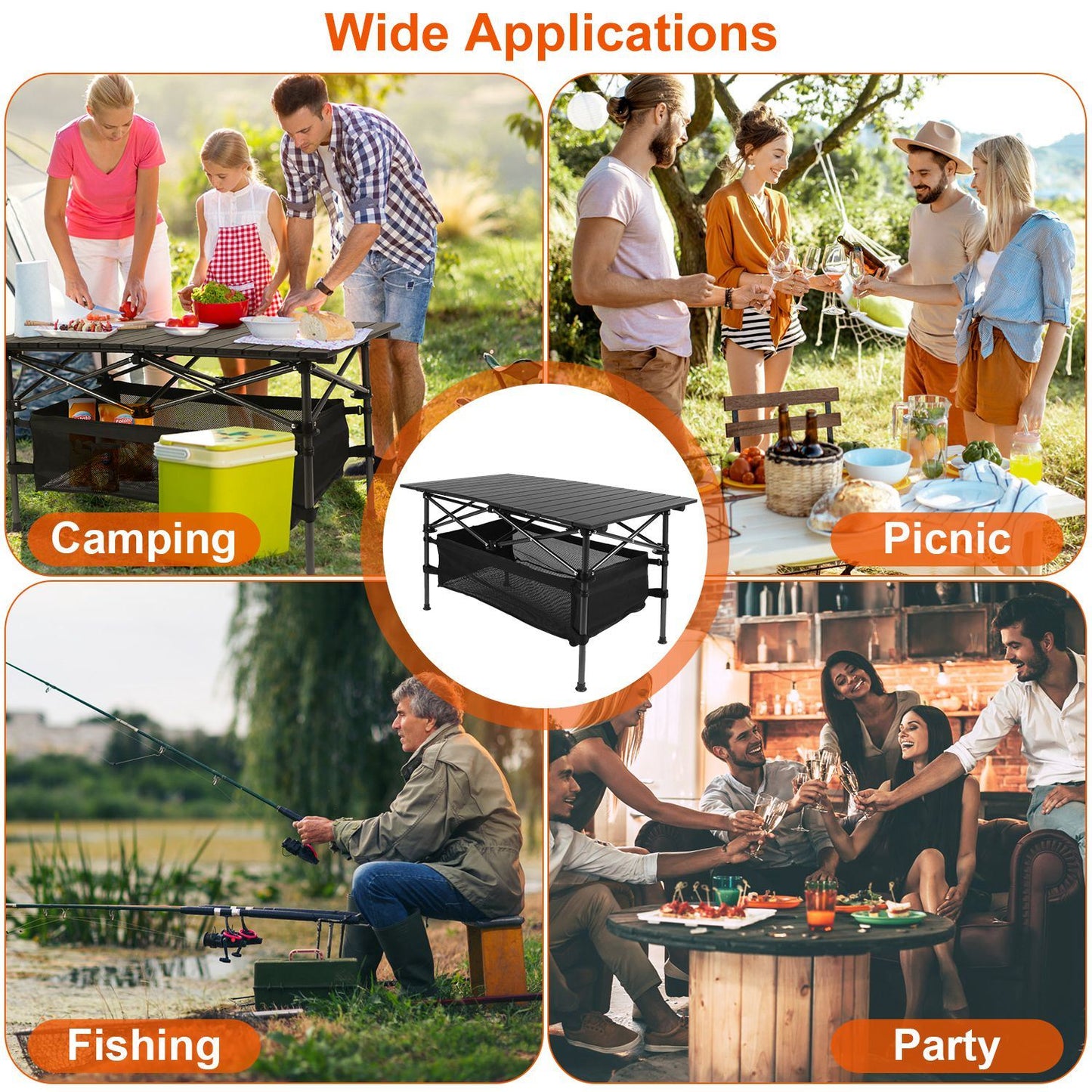 VEVOR Folding Camping Table – Lightweight, Sturdy & Perfect for Outdoor Adventures