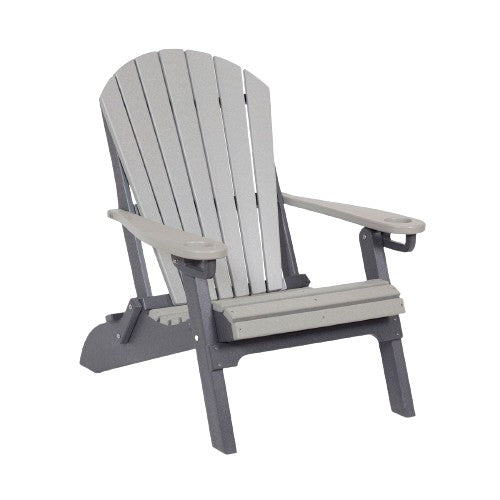 Vibrant pink and teal Adirondack chair with built-in cup holders, offering a bold and stylish touch to any outdoor space.