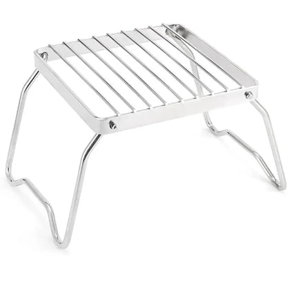 Portable Folding Stainless Steel Stove Holder – Compact & Durable for Camping & Outdoor Cooking