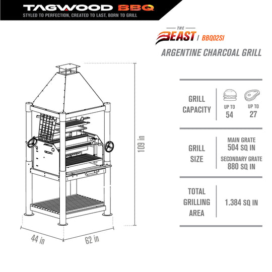Tagwood BBQ Beast – The Ultimate Argentine Wood Fire & Charcoal Grill