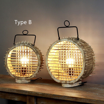 Handmade Wooden Decorative Lamp – Rustic Charm for a Cozy Home