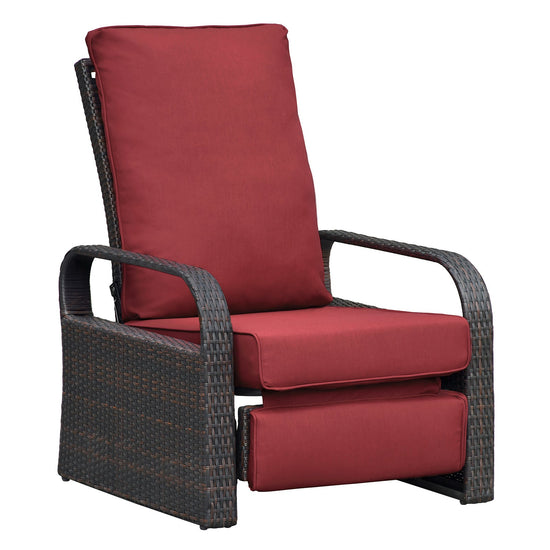 Outdoor Recliner Chair – Automatic Adjustable Wicker Lounge Chair