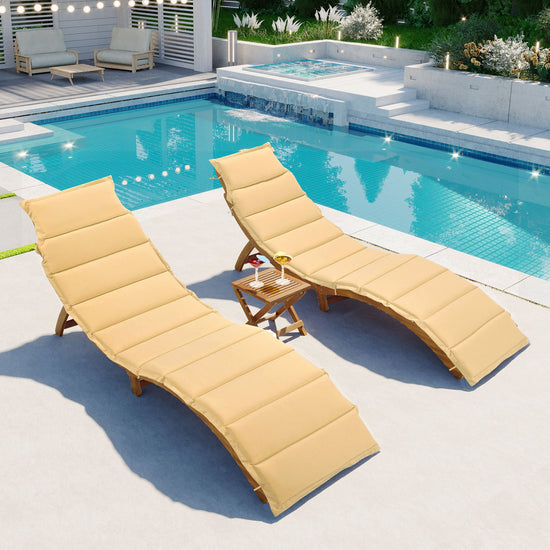 Outdoor Foldable Acacia Wood Chaise Lounge Set – Relax in Style