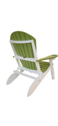 Vibrant pink and teal Adirondack chair with built-in cup holders, offering a bold and stylish touch to any outdoor space.