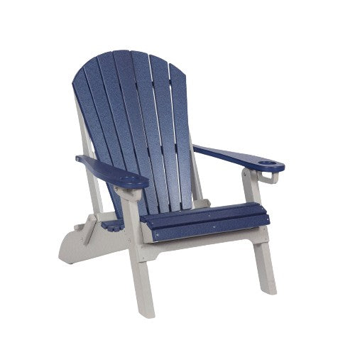 Vibrant pink and teal Adirondack chair with built-in cup holders, offering a bold and stylish touch to any outdoor space.